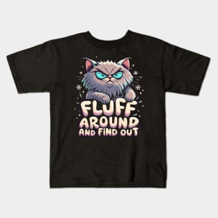 Funny Cat graph Fluff Around And Find Out Women Men Gifts Kids T-Shirt